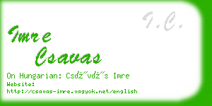 imre csavas business card